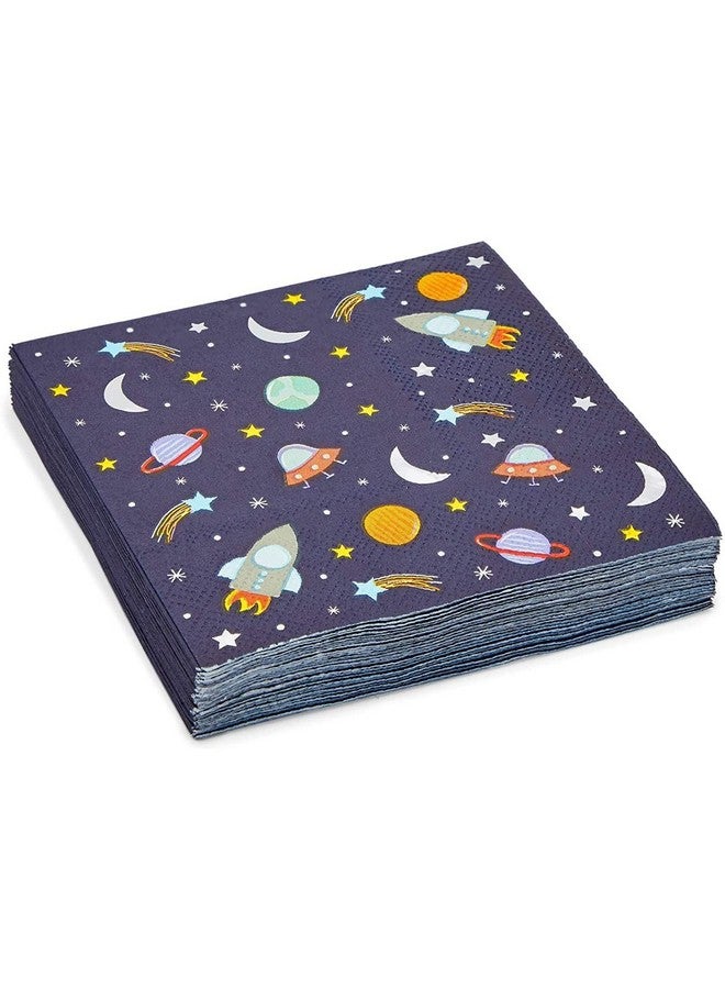 Blue Panda 99Piece Outer Space Party Pack With Dinnerware Hats Banner Tablecloths (Serves 24) - Image 3