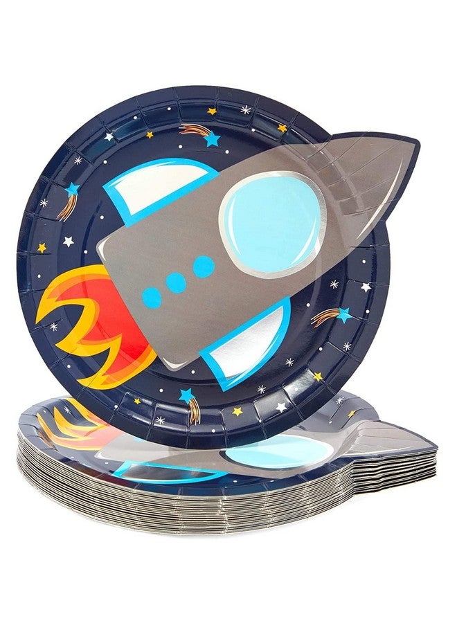 Blue Panda 99Piece Outer Space Party Pack With Dinnerware Hats Banner Tablecloths (Serves 24) - Image 4