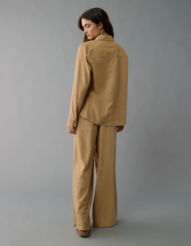 American Eagle AE Weekend Vibes Long-Sleeve Button-Up Shirt