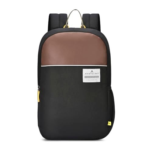 Aristocrat Lava 17 Inch Compatible Laptop Backpack 25L | Premium Durable Fabric | 2 Compartments with Side Bottle Pocket | Padded Backpanel | Office & Travel Backpack for Men & Women (Black) - Image 1