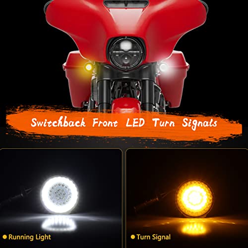 MotoParAcc 1157 Front Rear LED Turn Signal, 2 Inch Bullet Double Contacts Motorcycle Brake Running Light for Harley Street Glide, Dyna, Sportster 1200, Iron 883, Road King 2020 - Image 5