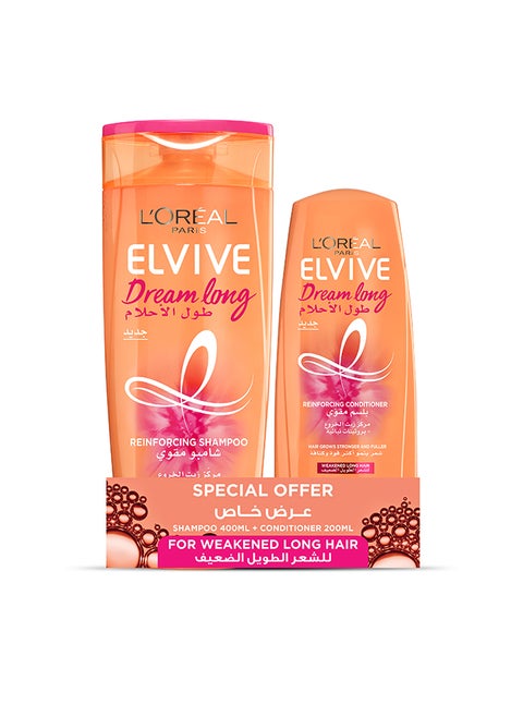 Elvive Dream Long Shampoo 400ml, Conditioner 200ml For Weakned Long Hair