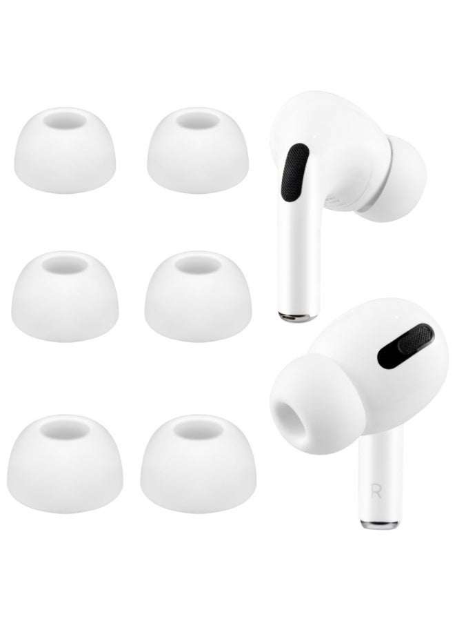 شابية أطراف أذن بديلة من السيليكون لسماعات AirPods Pro وPro 2، 3 أزواج من سماعات الأذن العازلة للضوضاء والمضادة للانزلاق مع جراب تخزين محمول (أبيض، S/M/L) - Image 1