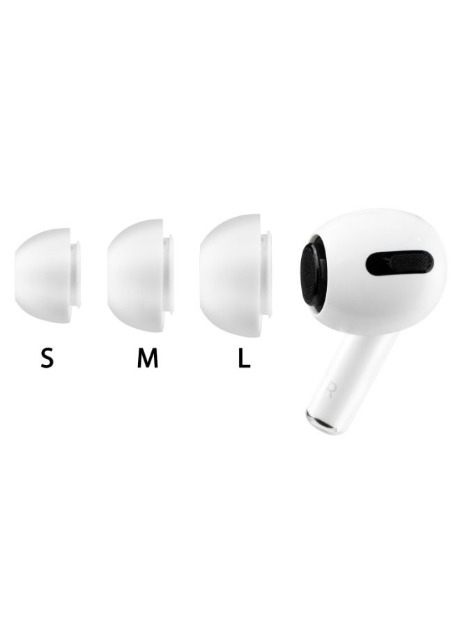 شابية أطراف أذن بديلة من السيليكون لسماعات AirPods Pro وPro 2، 3 أزواج من سماعات الأذن العازلة للضوضاء والمضادة للانزلاق مع جراب تخزين محمول (أبيض، S/M/L) - Image 3
