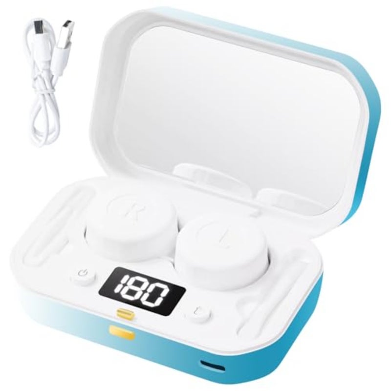 Contact Lens Cleaner, Portable Ultrasonic Contact Lens Cleaning Machine, Rechargeable, 4 Timing Modes, 360° High-Frequency Vibration for Cleaning Soft, Colored, Hard, RGP and OK Lenses - Image 1