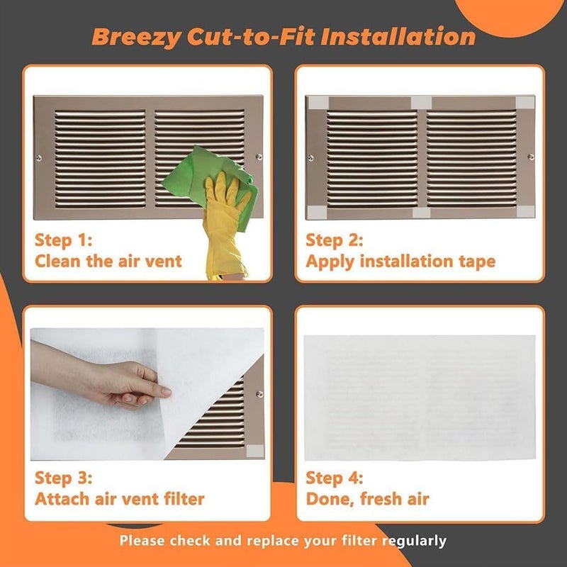 X spring Air Vent Register - 2m x 1m Washable Air Conditioner Filter with Self - Adhesive Backing - Image 5