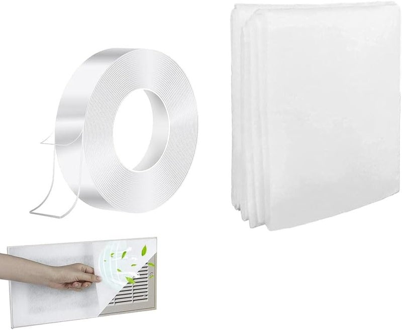 X spring Air Vent Register - 2m x 1m Washable Air Conditioner Filter with Self - Adhesive Backing - Image 1