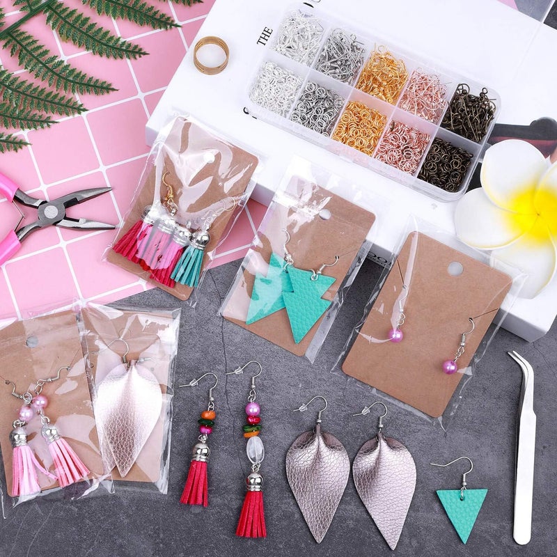 Audab Earring Hooks, 1400pcs Making Kit with 200pcs Ear Ring 1000pcs Jump Rings, Backs and Jewelry Pliers for Supplies Findings - Image 2