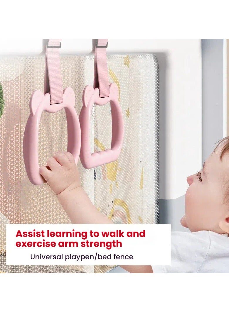 general Baby playpen protective fence special hand pull ring to assist in exercising toddler crib block baby learning to support standing ring - Image 2