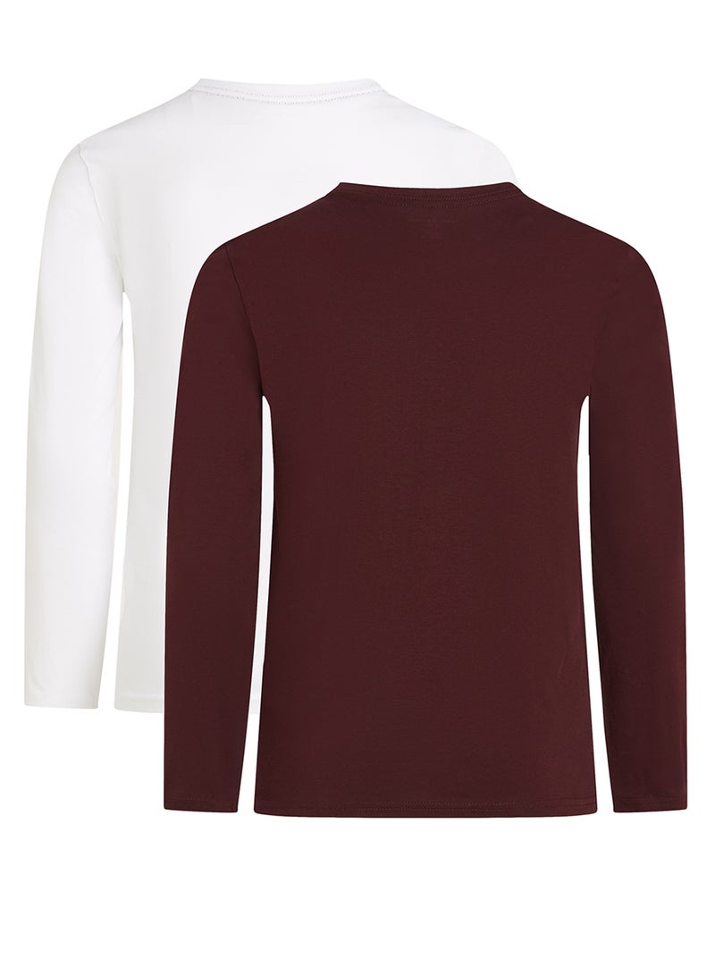 TOMMY HILFIGER Kids 2 Pack Slogan Crew Neck T-Shirt - Image 2