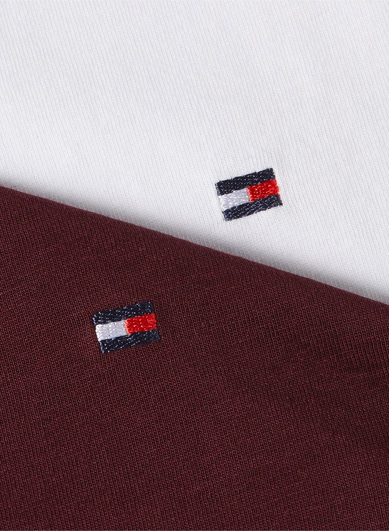 TOMMY HILFIGER Kids 2 Pack Slogan Crew Neck T-Shirt - Image 3