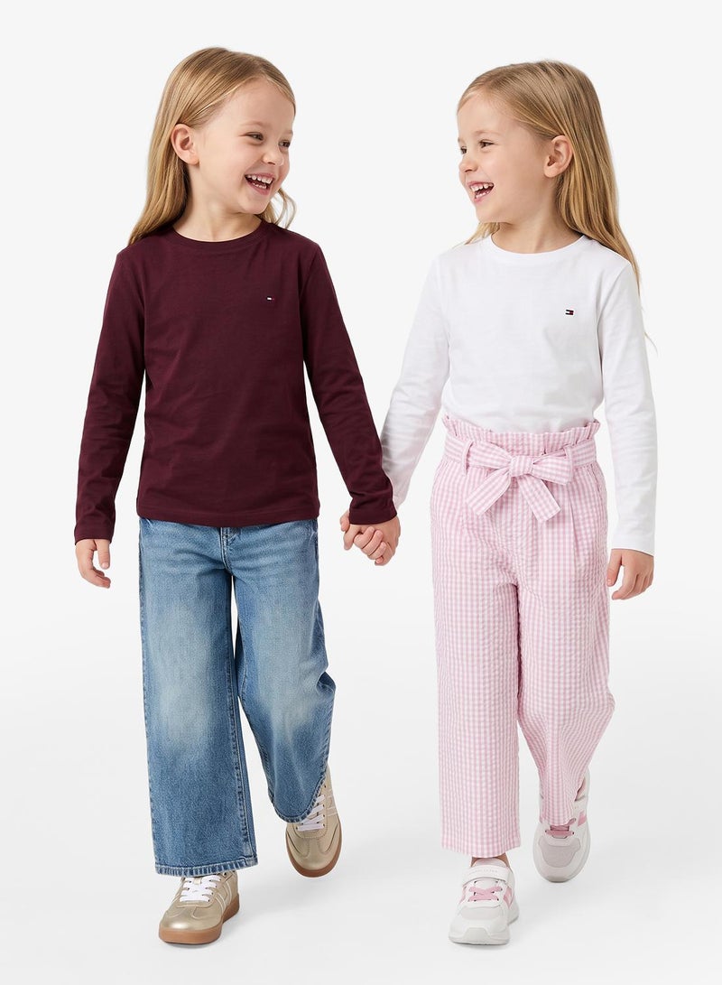 TOMMY HILFIGER Kids 2 Pack Slogan Crew Neck T-Shirt - Image 1