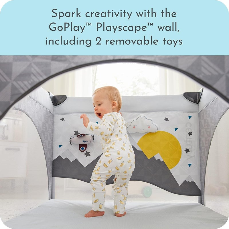 Century Play On 2in1 Playard and Activity Center  Playpen Includes Soft Toys and Zippered Door - Image 5