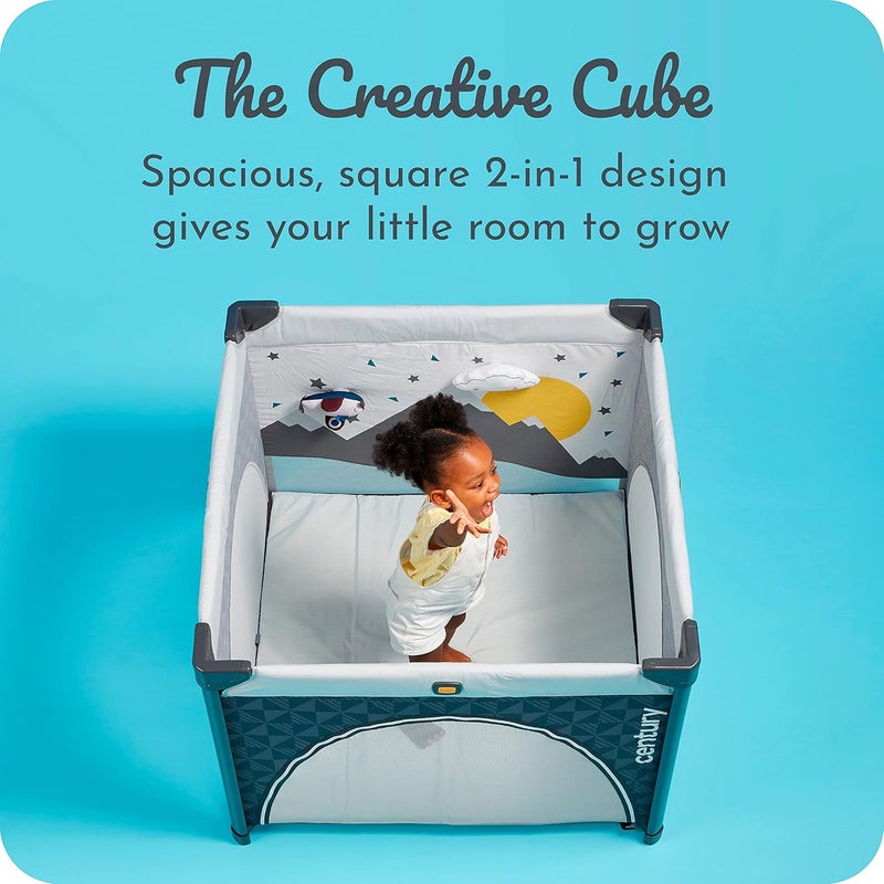 Century Play On 2in1 Playard and Activity Center  Playpen Includes Soft Toys and Zippered Door - Image 3