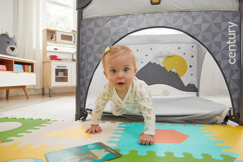 Century Play On 2in1 Playard and Activity Center  Playpen Includes Soft Toys and Zippered Door - Image 2