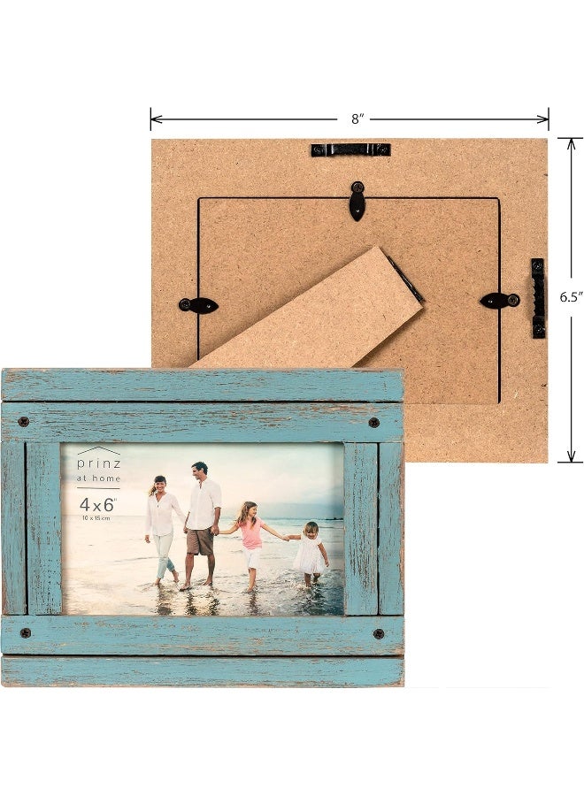 Prinz Homestead Distressed Wood Picture Frame, for 4x6 Photos, Wall or Tabletop Display, Blue - Image 5