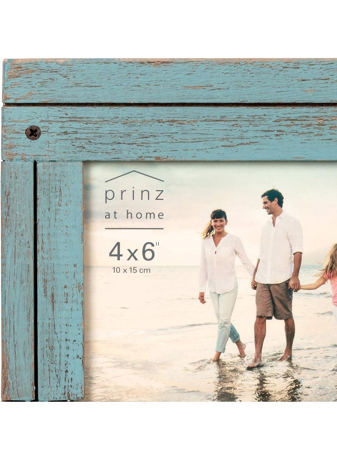Prinz Homestead Distressed Wood Picture Frame, for 4x6 Photos, Wall or Tabletop Display, Blue - Image 4