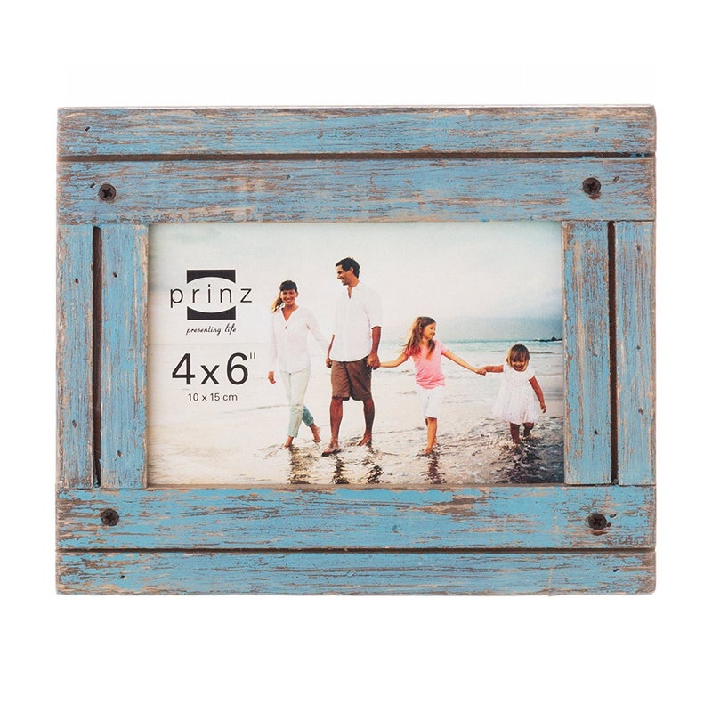 Prinz Homestead Distressed Wood Picture Frame, for 4x6 Photos, Wall or Tabletop Display, Blue - Image 1