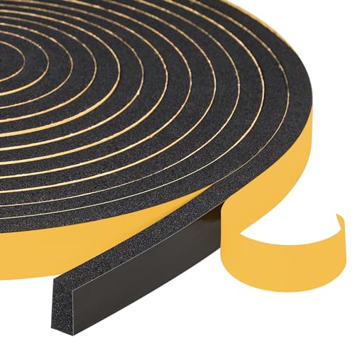 Yotache Weather Stripping Door Seal Strip 1/2 x 1/4 inch, 2 Rolls x 13Ft, New Adhesive Foam Insulation Tape for Door Frames, Windows, Total 26Ft - Image 1