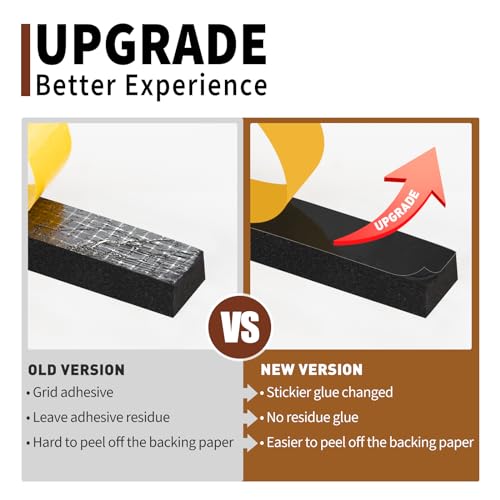 Yotache Weather Stripping Door Seal Strip 1/2 x 1/4 inch, 2 Rolls x 13Ft, New Adhesive Foam Insulation Tape for Door Frames, Windows, Total 26Ft - Image 2