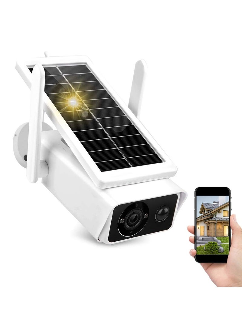 KASTWAVE 1080P Solar Surveillance Camera, IP66 Waterproof WiFi Security Camera, Support WiFi/AP Hotspot Connection, with IR Night Vision + PIR Motion Detection + Low-Power Consumption + 2 Way Audio Talk - Image 1