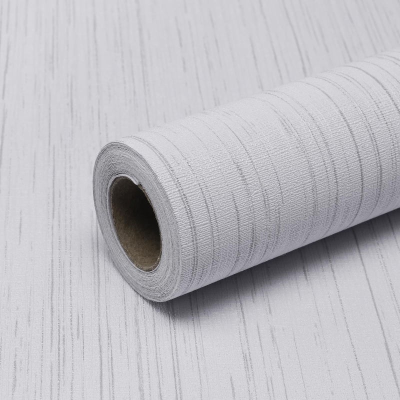Qianglive White Grasscloth Wallpaper Peel And Stick Wallpaper Texture Contact Paper 15.7""X300"" Vintage Wallpaper Removable Waterproof Wall Paper For Room Walls Cabinets Furniture Drawers Desk - Image 1