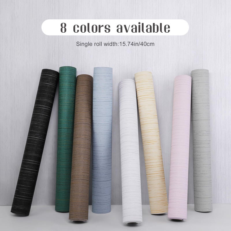 Qianglive White Grasscloth Wallpaper Peel And Stick Wallpaper Texture Contact Paper 15.7""X300"" Vintage Wallpaper Removable Waterproof Wall Paper For Room Walls Cabinets Furniture Drawers Desk - Image 2