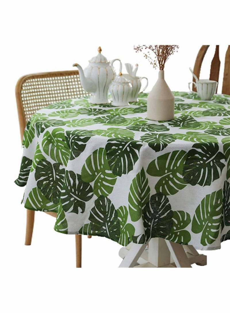KASTWAVE Pastoral Square Tablecloth, 55 x 55 Inch Linen Fabric Table Cloth Washable Table Cover with Dust Proof Wrinkle Resistant for Restaurant Picnic Indoor and Outdoor Dining - Image 1