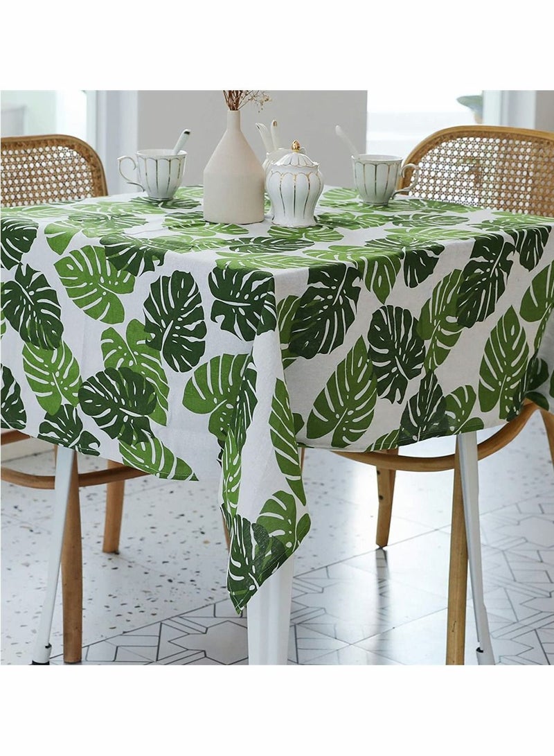 KASTWAVE Pastoral Square Tablecloth, 55 x 55 Inch Linen Fabric Table Cloth Washable Table Cover with Dust Proof Wrinkle Resistant for Restaurant Picnic Indoor and Outdoor Dining - Image 2