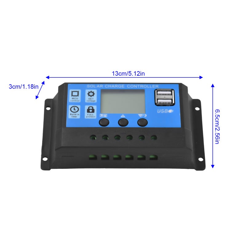 20 Watt 12 Volt Solar Panel Kit Waterproof Solar Panel with High Efficiency Polycrystalline Silicon Solar Panel and 300W 60A PWM Charge Controller for RV / Camper / Vehicle / Caravan - Image 3