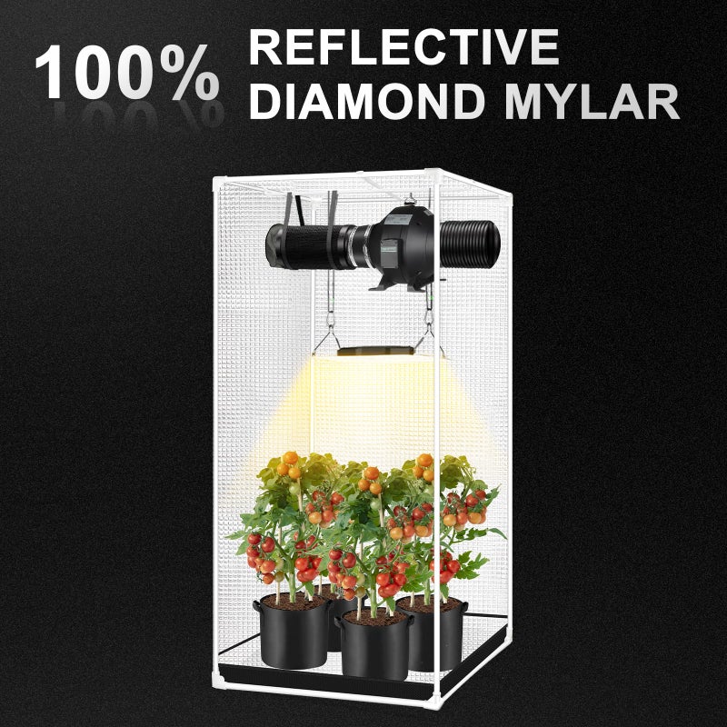 ATOUR 32â€x32â€x63â€ Grow Tent, Reflective 600D Mylar,Hydroponic Grow Tent with Observation Window and Floor Tray for Indoor Plant Growing - Image 2
