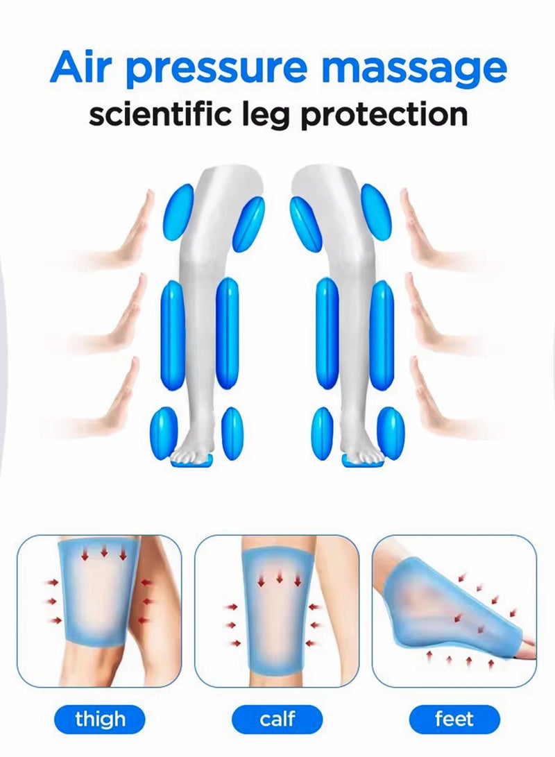 Generic Electric Air Pressure Full Leg Massager Foot Calf Thigh Feet Shiatsu Airbag Massage Compress Blood Circulation Muscle Relaxation And Tissue Pain Relief Rhythmic Compression 3 Modes and 6 Intensities For Gifts Mom Dad Great Health - Image 5