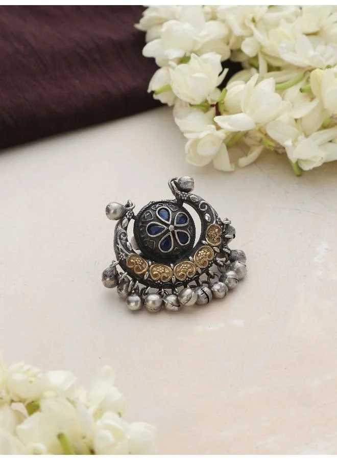 ترو برونز خاتم بحجر باللون الفضي والذهبي من ترو براونز