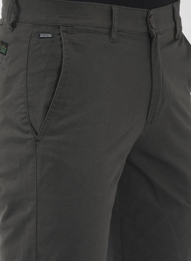 The Indian Garage Co Grey Men Grey Slim Fit Solid Shorts for Men | Best Price UAE