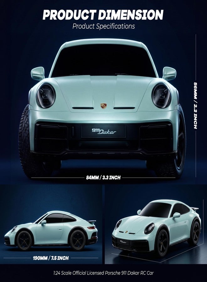 BEZGAR Porsche 911 Dakar RC Car, Officially Licensed BEZGAR 1:24 Scale 2.4GHz Porsche Remote Control Car, Hobby Grade Model Vehicle Toy for Boys Girls Age 4-7 8-12 - Image 4