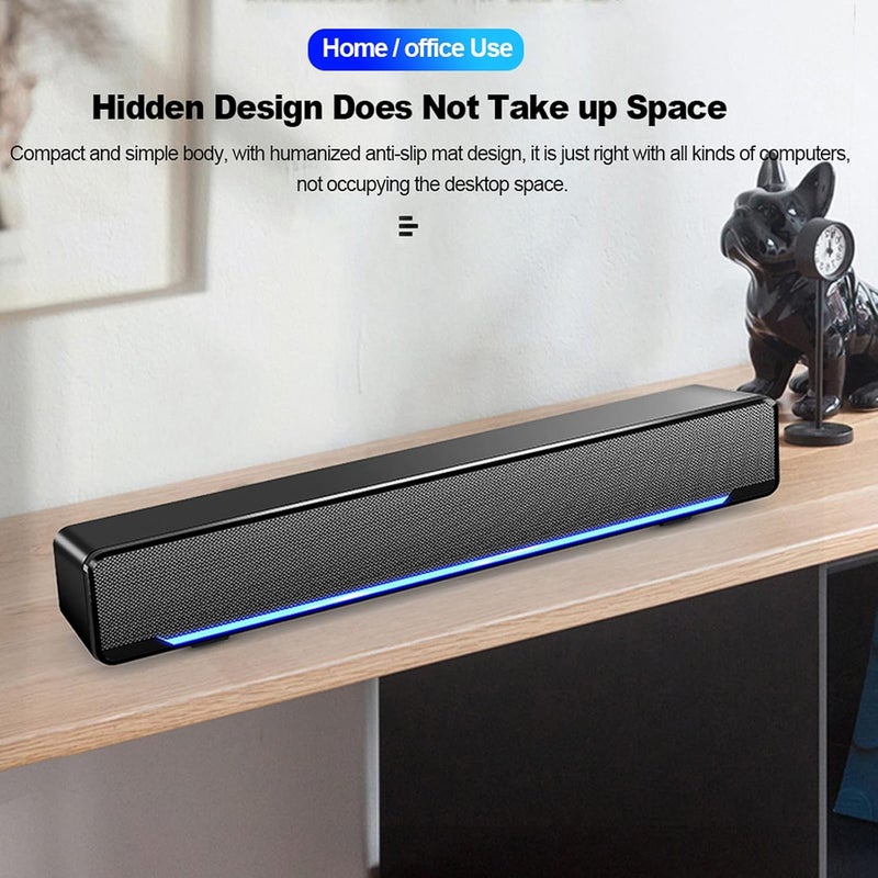 Sound Bars, Mini Speaker Stereo Subwoofer, Bass Surround Sound Box Wired, Music Player, with USB / 3.5 mm Audio Input for PC Laptop Smartphone Tablet MP3 MP4 - Image 2