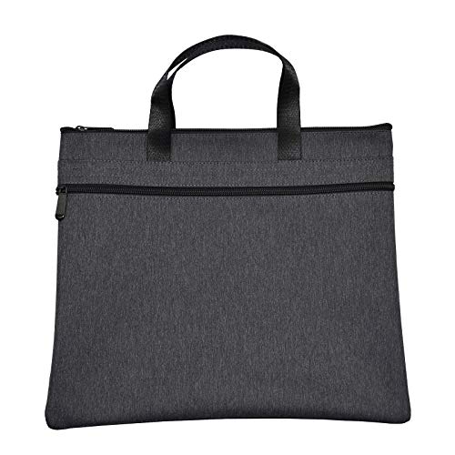 Enyuwlcm Waterproof Zipper Document Bag Handle Meeting Office Organizer Briefcase Black - Image 1