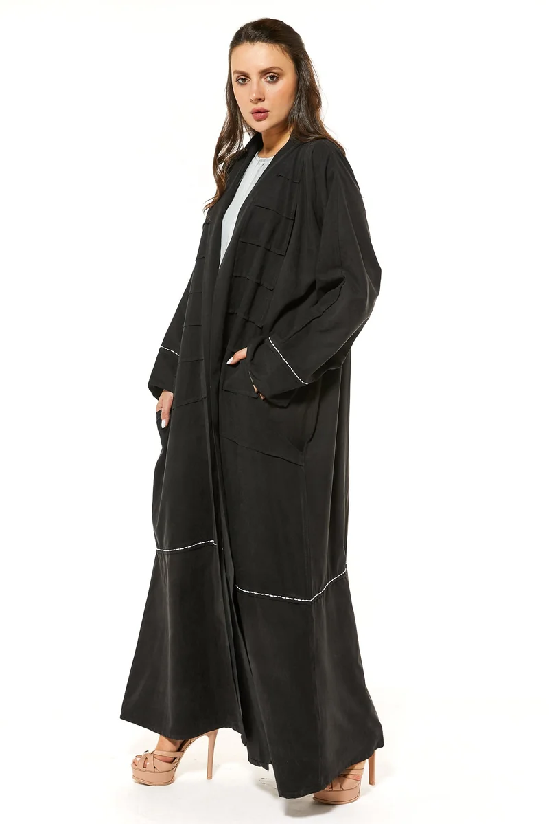 Moistreet  Embroidered Flared Sleeve Abaya for Women | Best Price UAE
