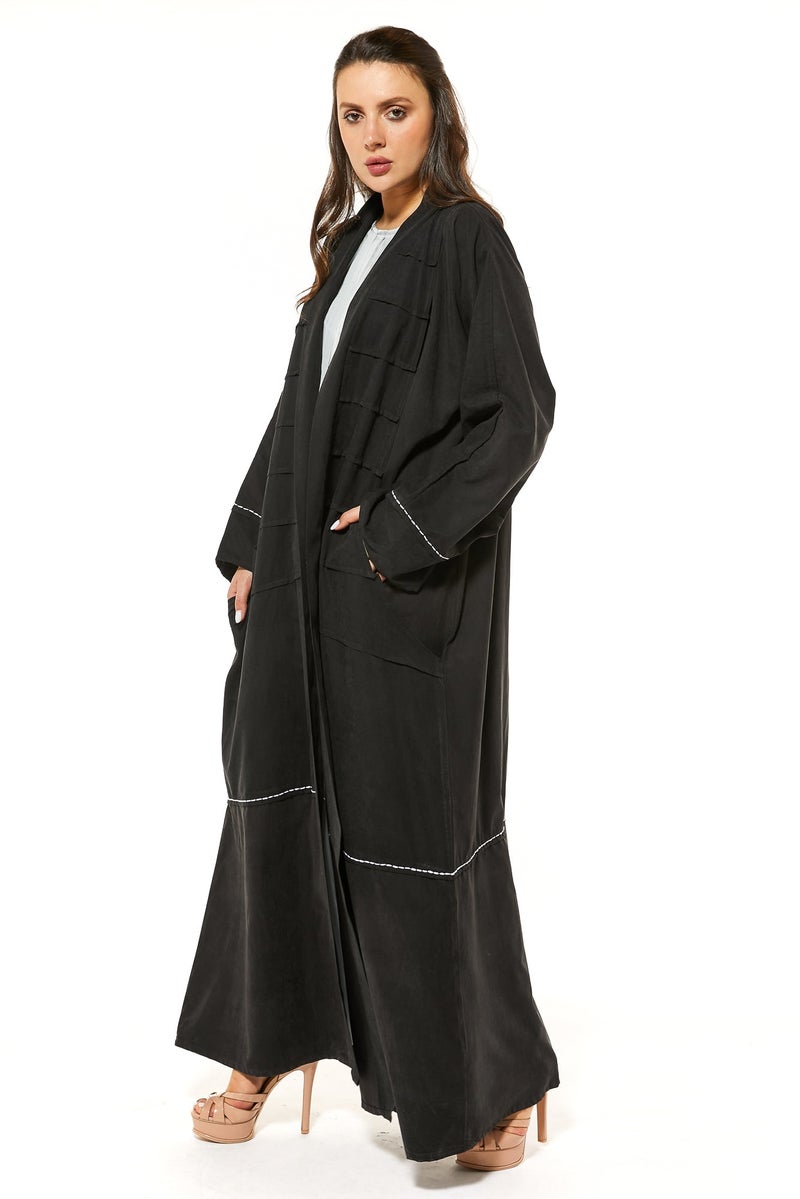 Moistreet Embroidered Flared Sleeve Abaya - Image 4