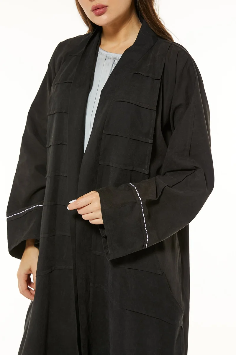 Moistreet  Embroidered Flared Sleeve Abaya for Women | Best Price UAE