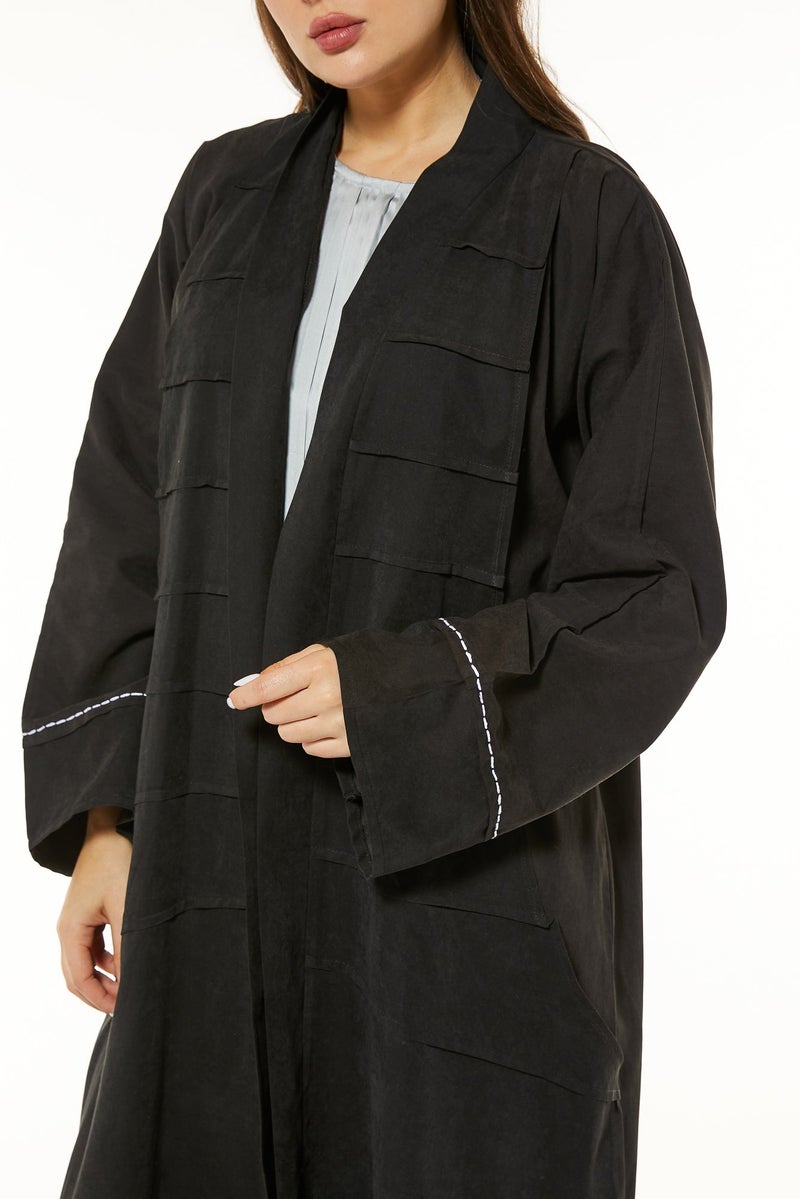 Moistreet Embroidered Flared Sleeve Abaya - Image 5