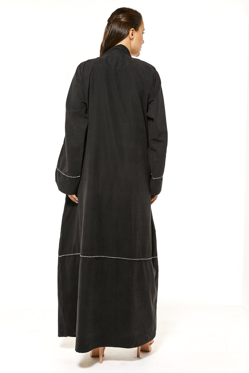 Moistreet Embroidered Flared Sleeve Abaya - Image 3