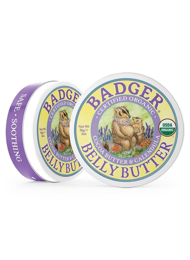 Badger زبدة بطن Adger زبدة الكاكاو والآذريون زبدة بطن عضوية معتمدة فيتامين E زبدة بطن زيت جوز الهند زبدة بطن الحامل للبشرة الممتدة 2 أونصة  - Image 4