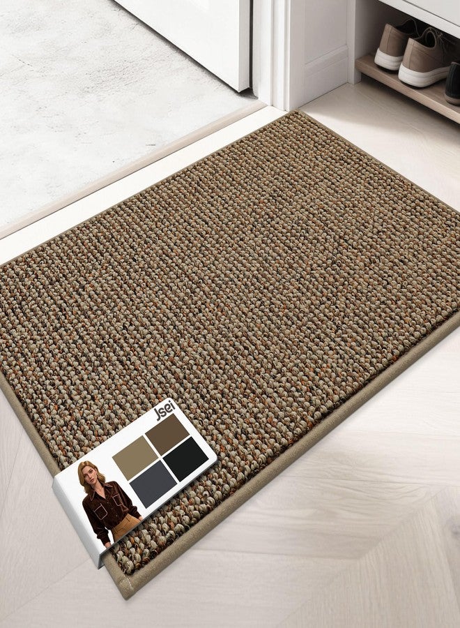 JSEI Dirt Trapper Door Mat 20"x32" Non-Slip Washable Entrance Mat, Dog Doormats, Absorbent & Fade-Resistant Floor Mats, Low Profile Welcome Mats for Entryway, Front Door, and Inside Entrance, Beige - Image 1