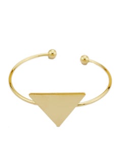 Generic Geometric Triangular Glossy Bracelet Women's Ball Beads Accessories Half Open Brass Metal Bracelet  - Image 4