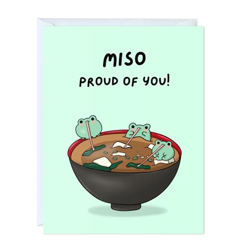 ALY LOU Funny Graduation Card – Punny Greeting Card Congratulations, New Job, Promotion, New Home, College, Employee, Coworker, Friend, Him, Her | Blank Inside (Miso Proud) - Image 1