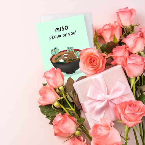 ALY LOU Funny Graduation Card – Punny Greeting Card Congratulations, New Job, Promotion, New Home, College, Employee, Coworker, Friend, Him, Her | Blank Inside (Miso Proud) - Image 5