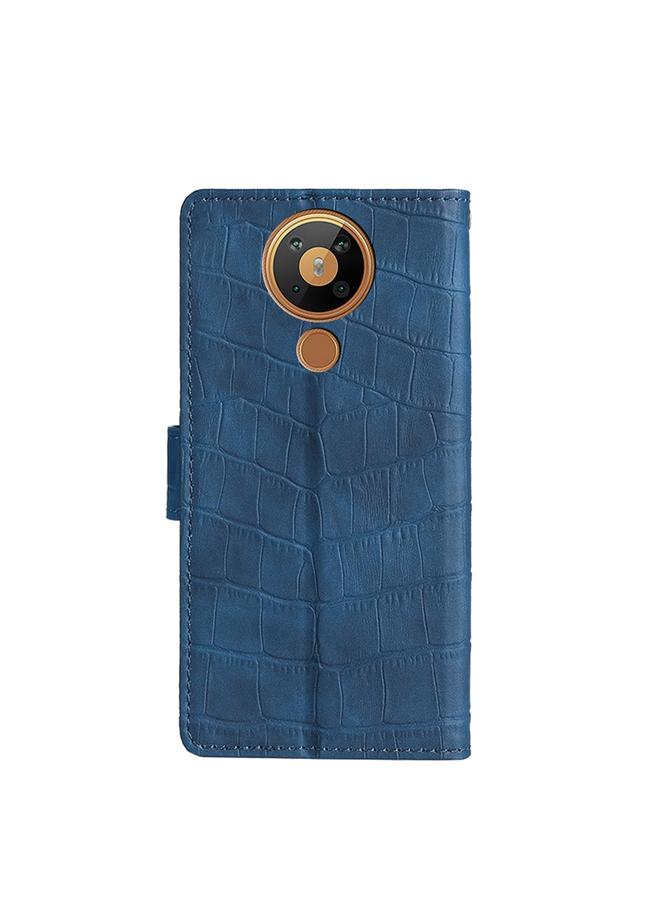 erorex Case For Nokia 5.3 Skin Feel Crocodile Texture Magnetic Clasp PU Leather Phone Case - Image 3