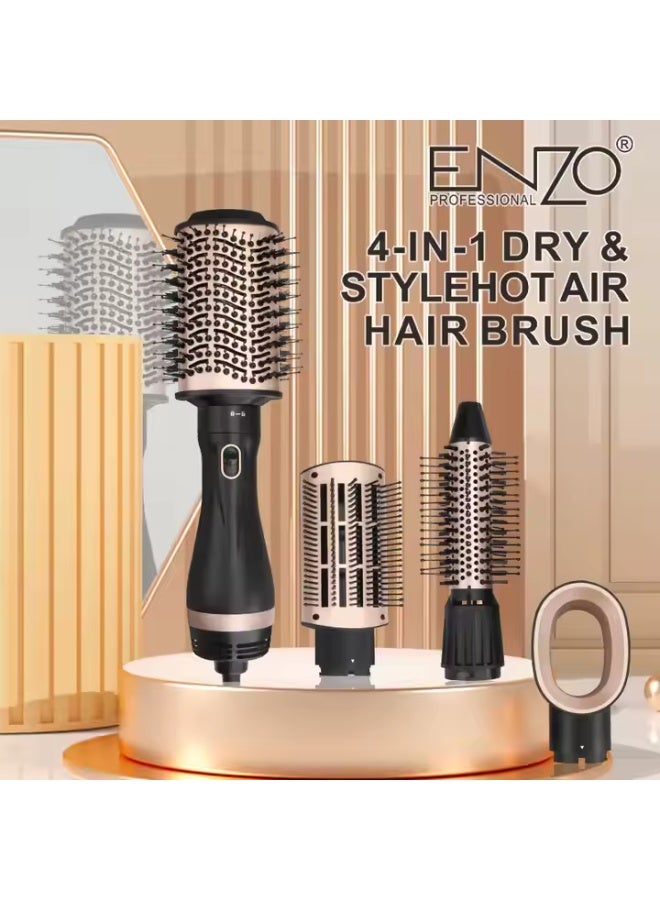 ENZO EN-6207 4-in-1 Hair Styling Tool Set – One Step Hair Dryer, Straightener, Curler & Volumizer with Interchangeable Brush Heads, Adjustable Heat & Ionic Technology - Image 3
