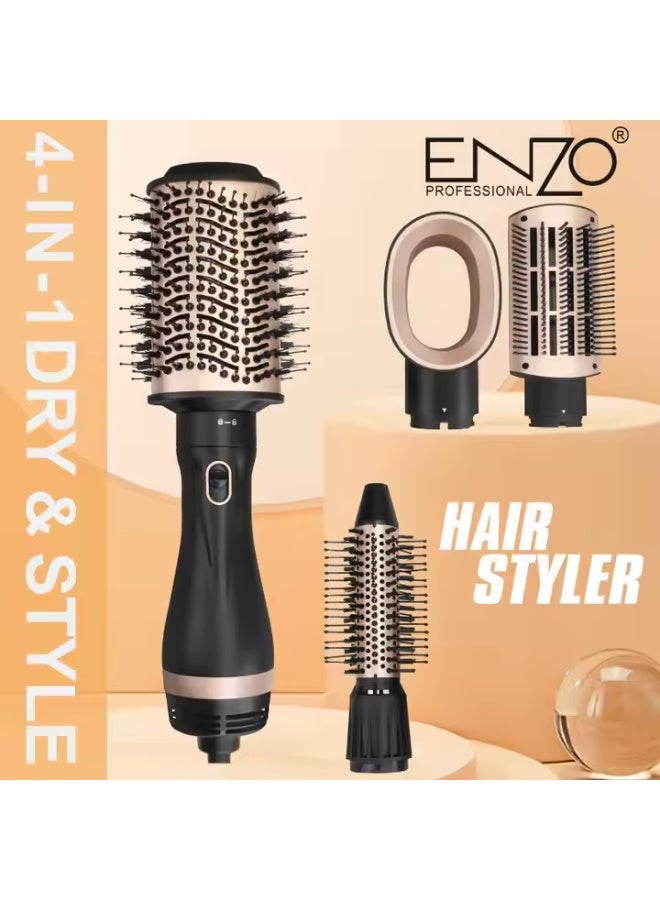 ENZO EN-6207 4-in-1 Hair Styling Tool Set – One Step Hair Dryer, Straightener, Curler & Volumizer with Interchangeable Brush Heads, Adjustable Heat & Ionic Technology - Image 2